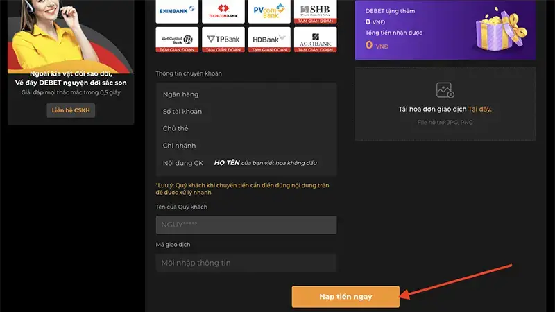 4 Bước Nạp Tiền Debet Chuẩn Lên Tải Khoản Nhanh Nhất